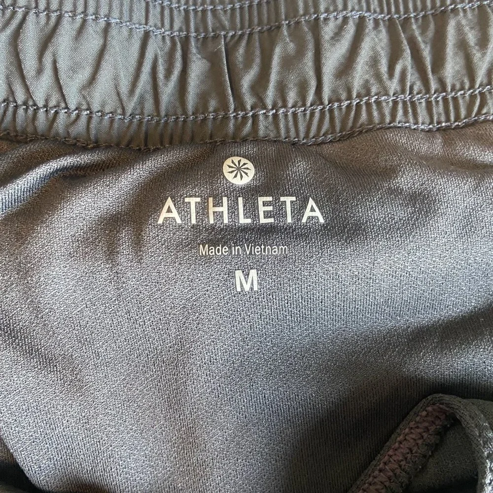 Athleta Record‎ Time Microfiber Athletic Shorts  Gray Women's Size M Dark Gray